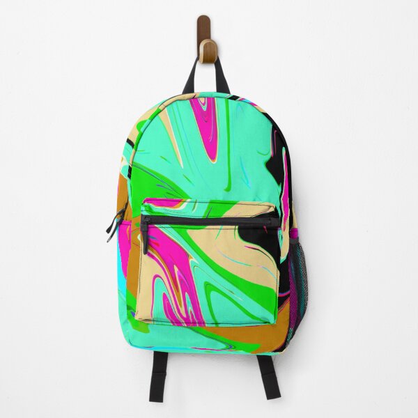 Item preview, Modern Liquid Swirl Abstract Pattern Square Vibrant Mint Green Multicolor Design designed and sold by theprintedclub.