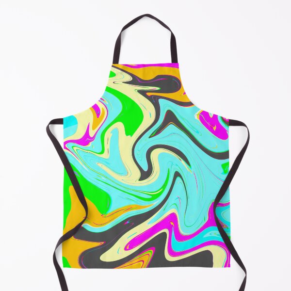 Item preview, Modern Liquid Swirl Abstract Pattern Square Vibrant Neon Blue and Muted Multicolor Design designed and sold by theprintedclub.
