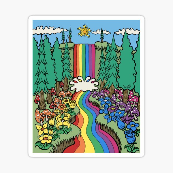 Rainbow Waterfall Sticker