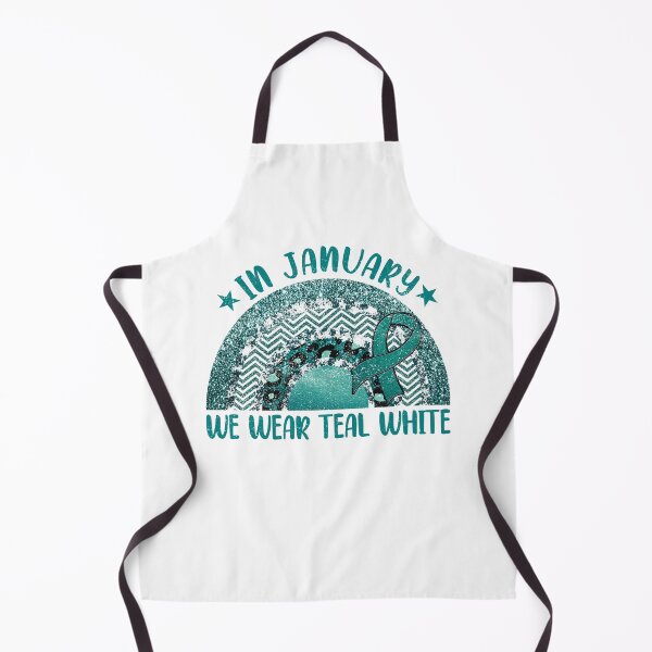 Item preview, In January We Wear Teal White - Cervical Cancer Awareness Month Rainbow Supporter Survivor designed and sold by Style4You24.