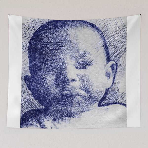 Item preview, funny child making face sketch portrait t-shirt | funny child t-shirt  designed and sold by KARTICK DUTTA.