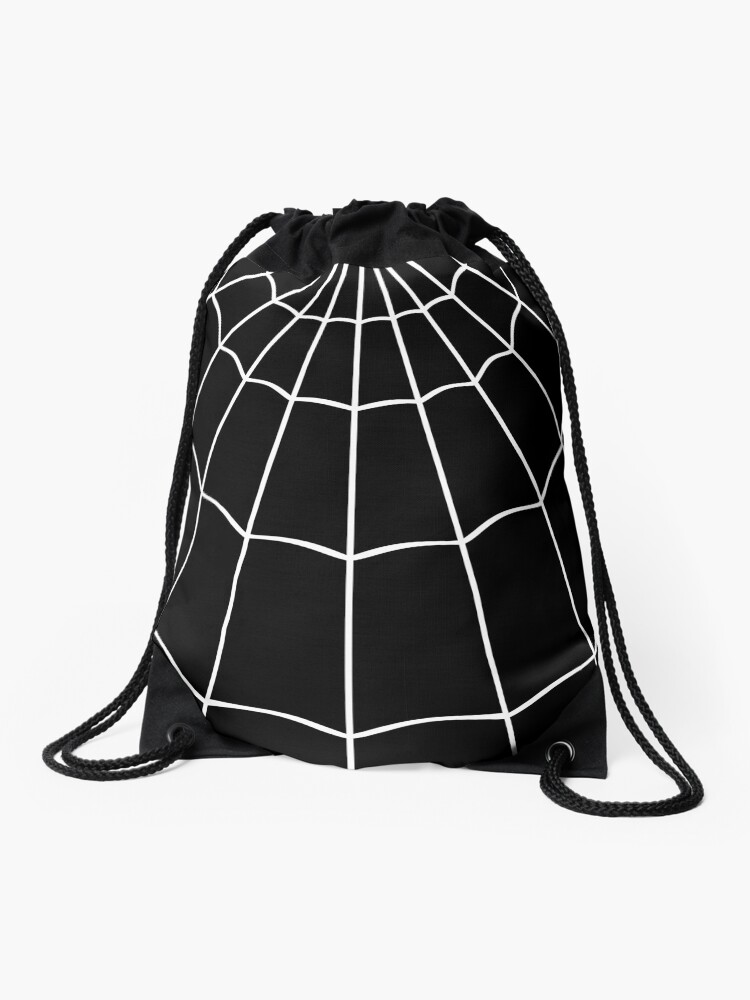 Thumbnail 1 of 3, Drawstring Bag, Spider Web - Black designed and sold by clockworkheart.