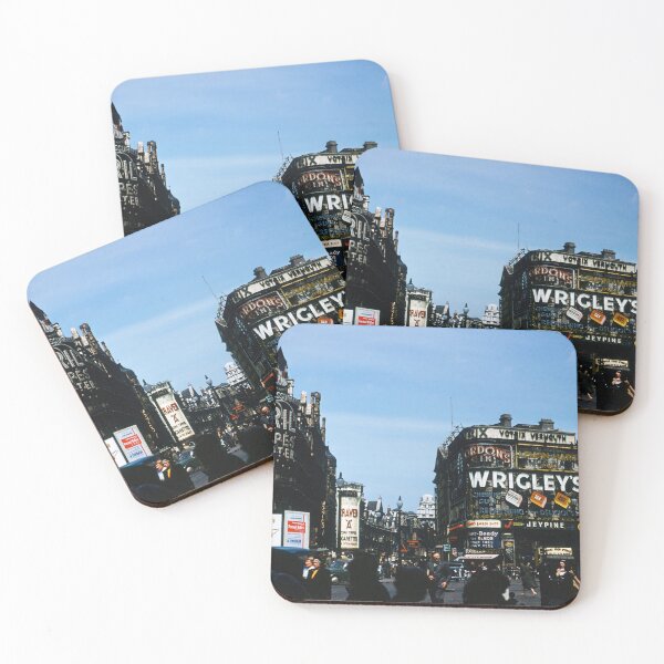 Item preview, 1950s - View of Piccadilly Circus London with Traffic and a Double Decker Bus, Great Britain designed and sold by thatwaslife.