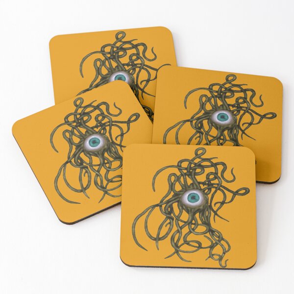 Item preview, Single-Eyed Weird Cephalopoda With Numerous Tentacles Yellow designed and sold by taiche.