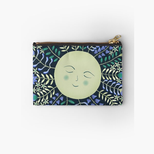 Item preview, Moon with Folk Floral Beams designed and sold by Vicki Dunlop.