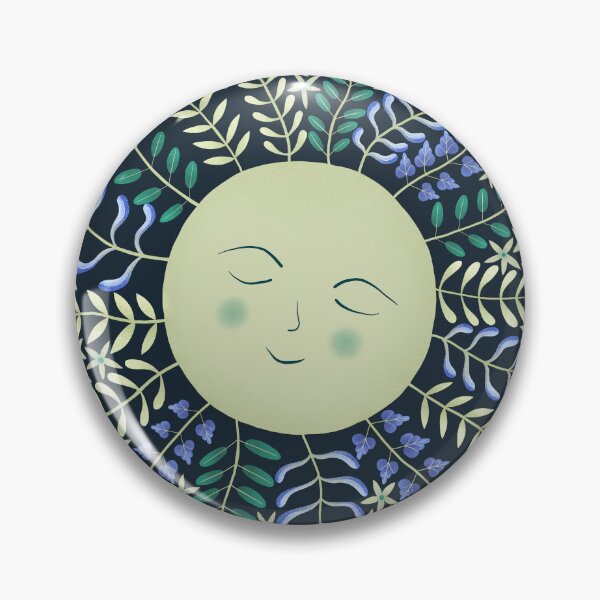 Item preview, Moon with Folk Floral Beams designed and sold by Vicki Dunlop.