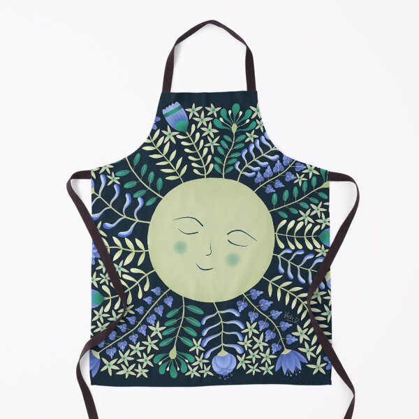 Item preview, Moon with Folk Floral Beams designed and sold by Vicki Dunlop.