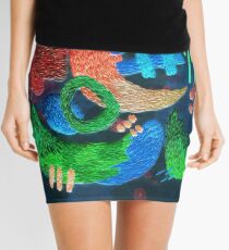 abstract embroidery Mini Skirt