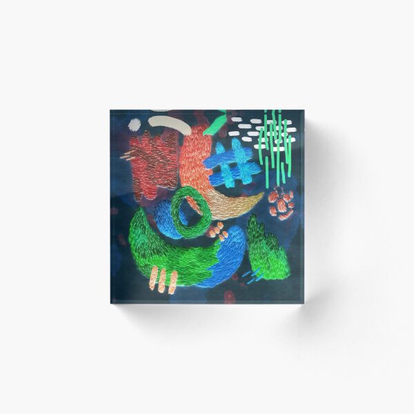 abstract embroidery Acrylic Block