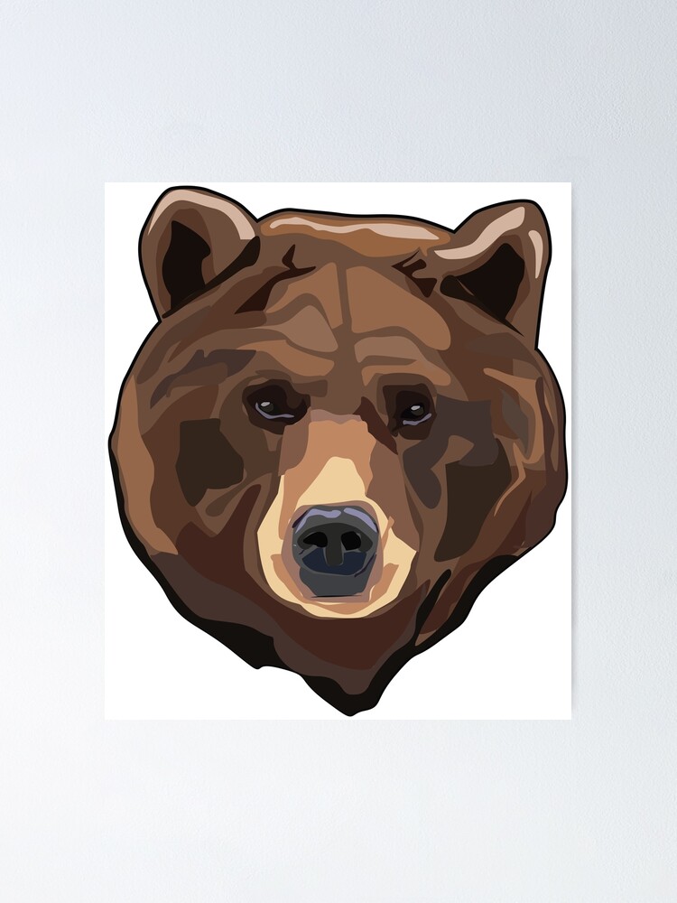 Grizzly Bear Illustration Poster By Movdv Redbubble