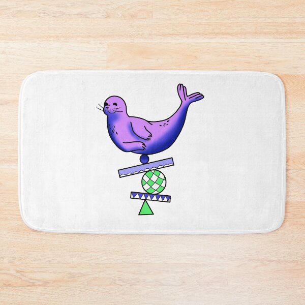 Item preview, Happy purple seal balancing on a stack of balls cute gift designed and sold by AnanasArt.