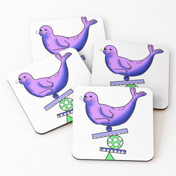 Item preview, Happy purple seal balancing on a stack of balls cute gift designed and sold by AnanasArt.