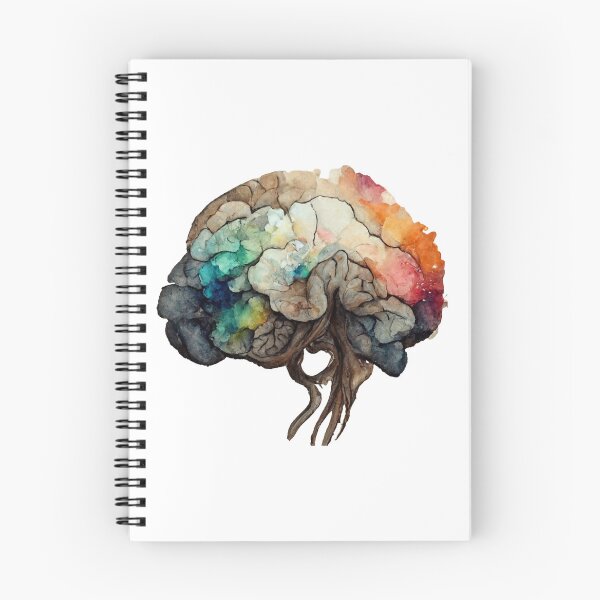 Item preview, Watercolor Rainbow Human Brain Anatomy Illustration designed and sold by maebella-art.