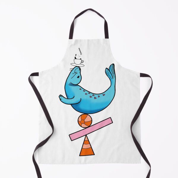Artikelvorschau, Happy seal balancing on a ball in baby blue, pink and orange cute gift entworfen und verkauft von AnanasArt.