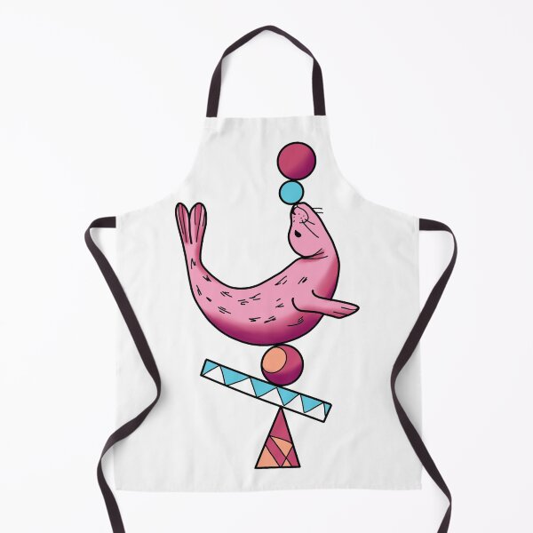Artikelvorschau, Happy seal balancing on a ball in baby pink, cerise and blue cute gift entworfen und verkauft von AnanasArt.