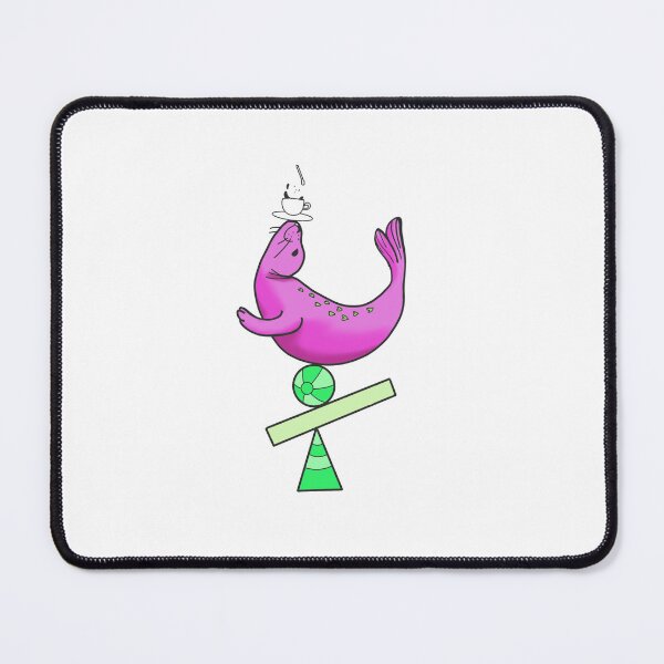 Item preview, Happy seal balancing on a ball in electric pink and green cute gift designed and sold by AnanasArt.
