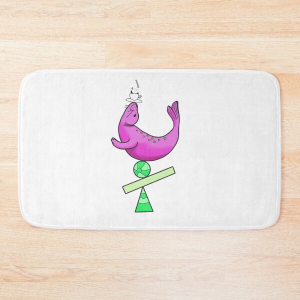 Artikelvorschau, Happy seal balancing on a ball in electric pink and green cute gift entworfen und verkauft von AnanasArt.