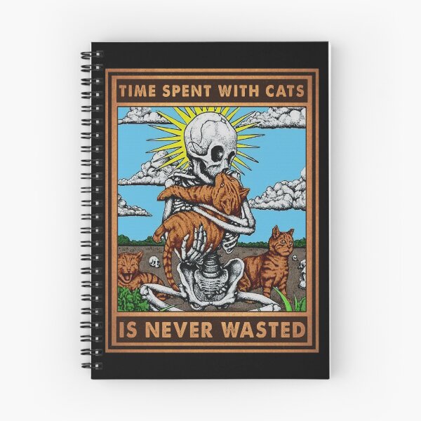 Item preview, Skeleton Hug Cat Canvas Prints Time Spent With Cats Is Never Wasted designed and sold by livasyczosek3.