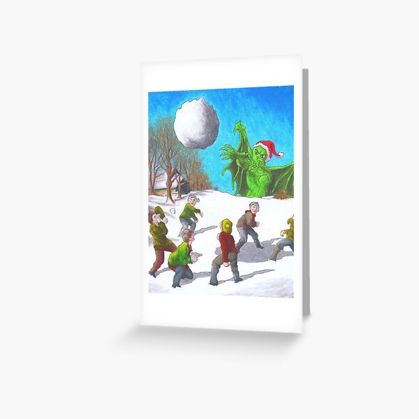 Great Cthulhu Hates Christmas - Bullseye Greeting Card