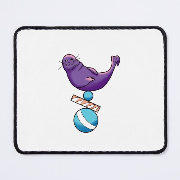 Item preview, Happy seal balancing on a ball in purple and baby blue cute gift designed and sold by AnanasArt.