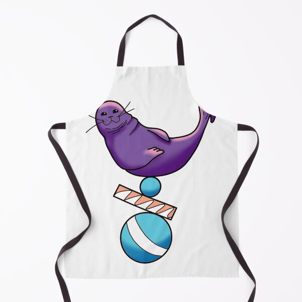 Artikelvorschau, Happy seal balancing on a ball in purple and baby blue cute gift entworfen und verkauft von AnanasArt.