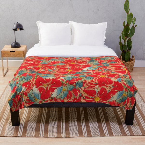Item preview, Floral pattern, fall floral texture with red flowers. designed and sold by BeInTouch.