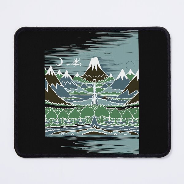 Item preview, A Halflings journey on a mountain path through an elven wood in the style of J.R.R.Tolkien designed and sold by Cauliflowera.