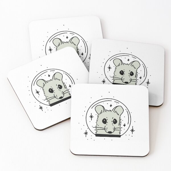 Item preview, light green astronaut rat in space with stars cute gift designed and sold by AnanasArt.