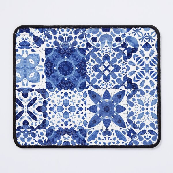 Item preview, Indigo Watercolor Tiles designed and sold by squirrell.