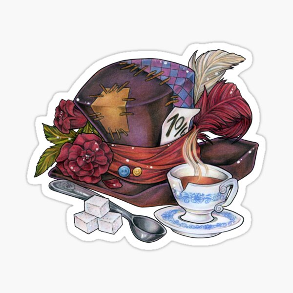 Pegatina for Sale con la obra «Tazas de té de Alicia en el país de las  maravillas» de taylormendez