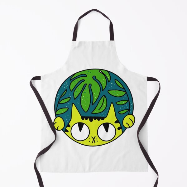 Item preview, lime green cat surrounded by a small jungle medalion cute gift designed and sold by AnanasArt.