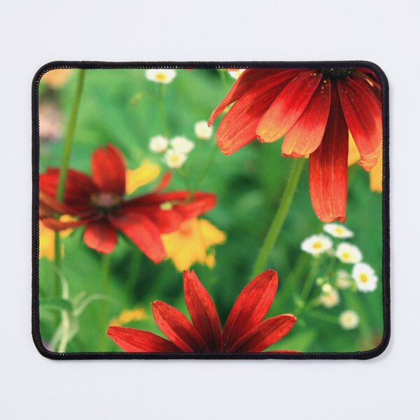Item preview, Red summer flowers on green background designed and sold by olena2552.