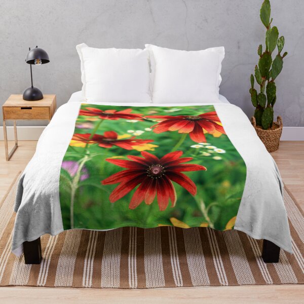 Item preview, Red summer flowers on green background designed and sold by olena2552.