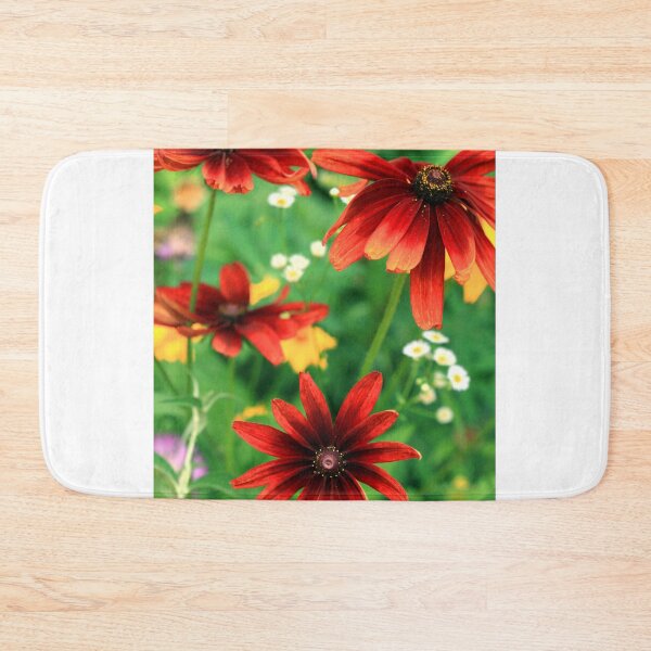 Item preview, Red summer flowers on green background designed and sold by olena2552.
