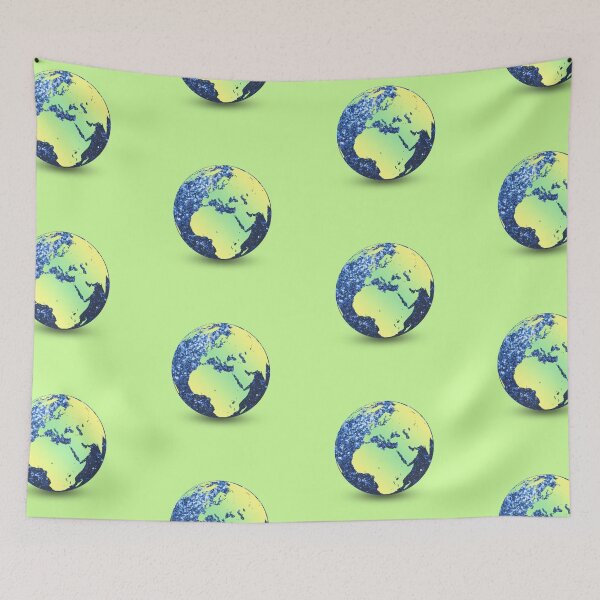 Artikelvorschau, Earth Day Blue Faux Sparkles Globe auf Hellgrün (Foto von Glitzer – nicht reflektierend) entworfen und verkauft von PLdesign.