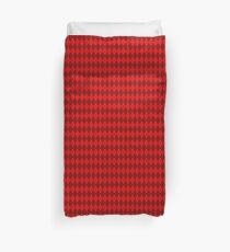 Red and Red Argyle Duvet Cover