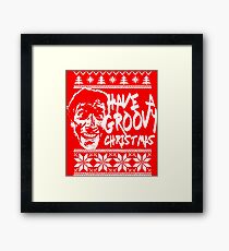 evil dead christmas sweater horror print Framed Print