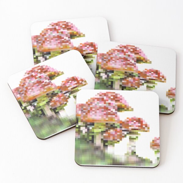Item preview, some pixelated mushrooms on a hill | common variant designed and sold by VoltageStone.