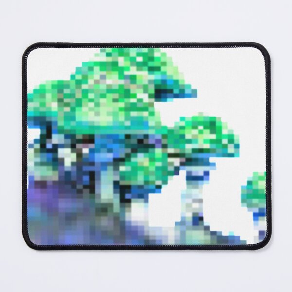 Item preview, some pixelated mushrooms on a hill | green variant designed and sold by VoltageStone.
