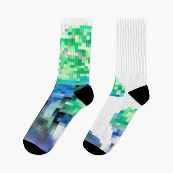 Item preview, some pixelated mushrooms on a hill | green variant designed and sold by VoltageStone.