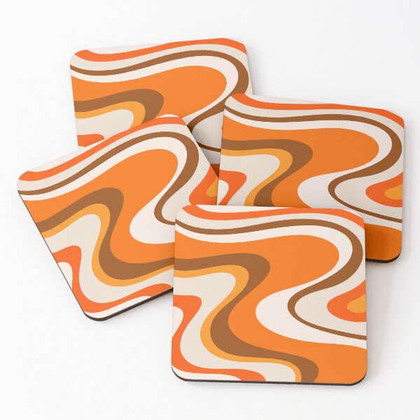 Item preview, Trippy Dream Wave Machine Abstract Retro Swirl Pattern 70s Brown Orange Beige designed and sold by kierkegaard.