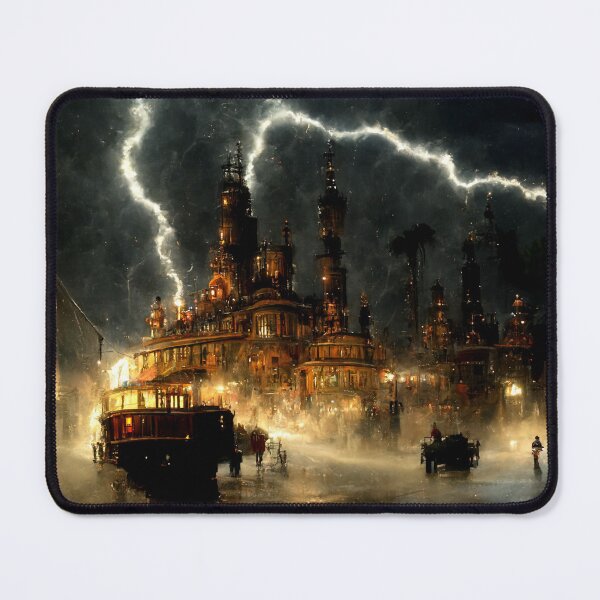 Item preview, Steampunk City during Lightening Storm designed and sold by Maskedpainter.