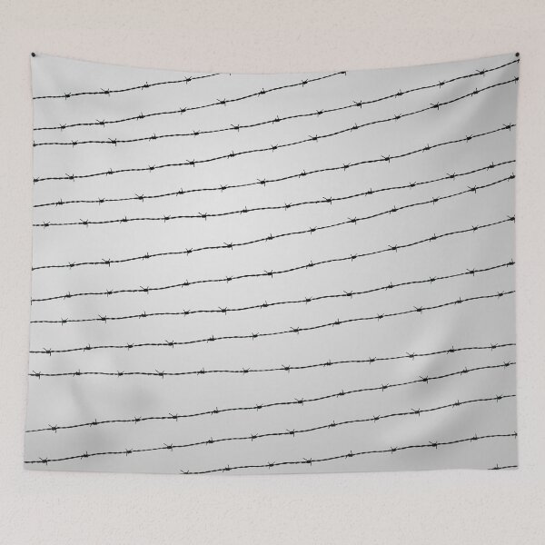 Item preview, Cool gray white and black barbed wire pattern geometric lines designed and sold by PLdesign.