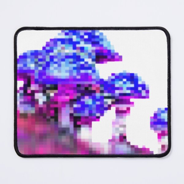 Item preview, some pixelated mushrooms on a hill | purple variant designed and sold by VoltageStone.