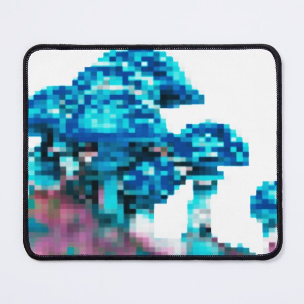 Item preview, some pixelated mushrooms on a hill | blue variant designed and sold by VoltageStone.