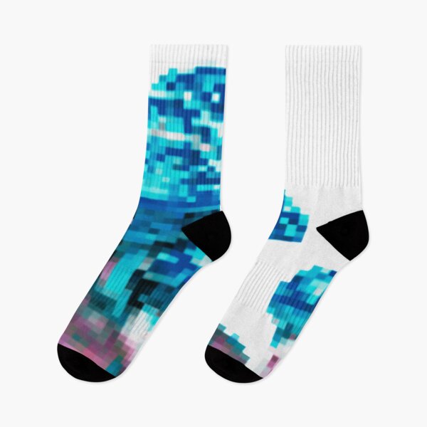 Item preview, some pixelated mushrooms on a hill | blue variant designed and sold by VoltageStone.