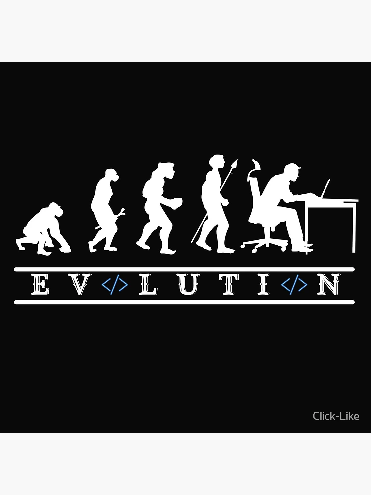 Thumbnail 4 von 4, Uhr, Evolution der Computerprogrammierung, urkomischer Programmierer designt und verkauft von Click-Like.