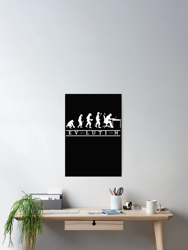 Thumbnail 2 of 3, Poster, Evolution of Computer Programming hilarious coder designed and sold by Click-Like.