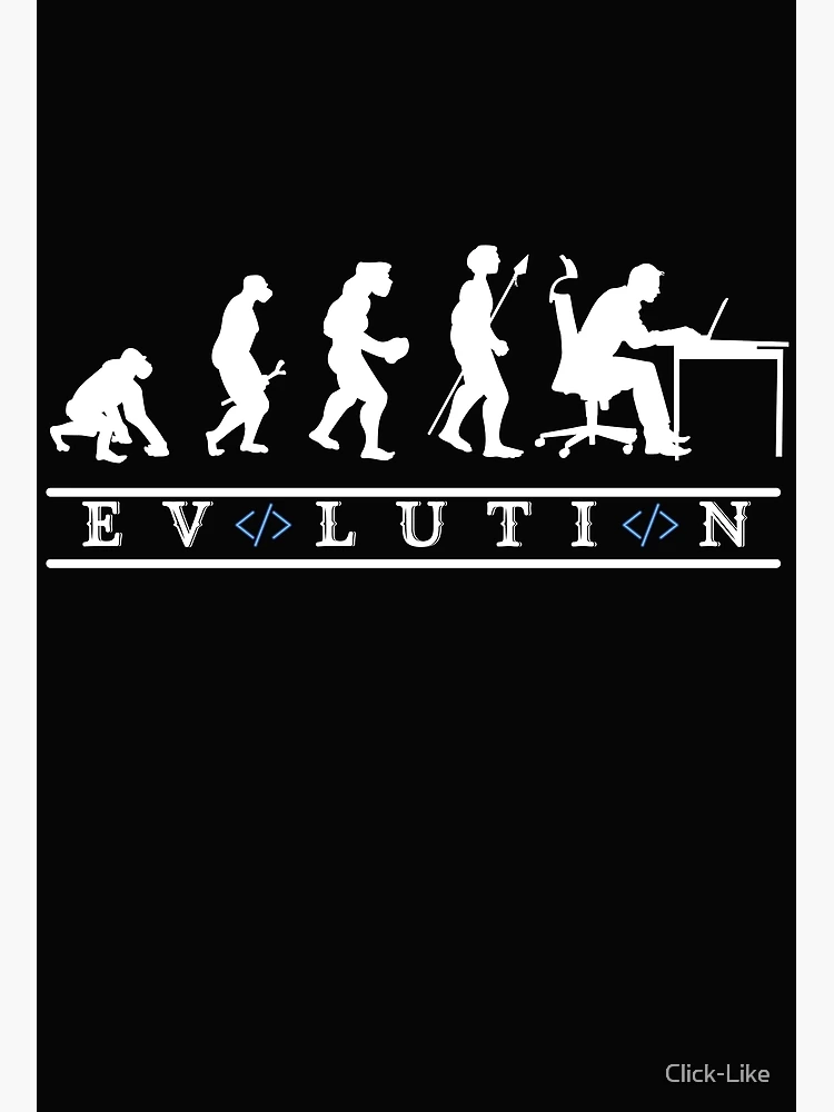 Thumbnail 3 of 3, Poster, Evolution of Computer Programming hilarious coder designed and sold by Click-Like.