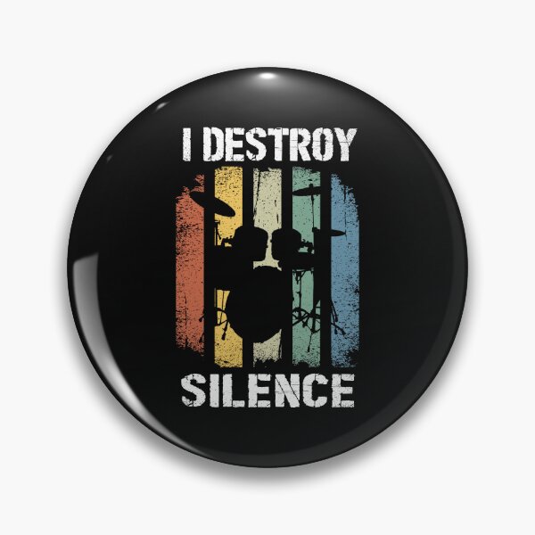 Item preview, i destroy silence retro drum music band designed and sold by Majesticoo.